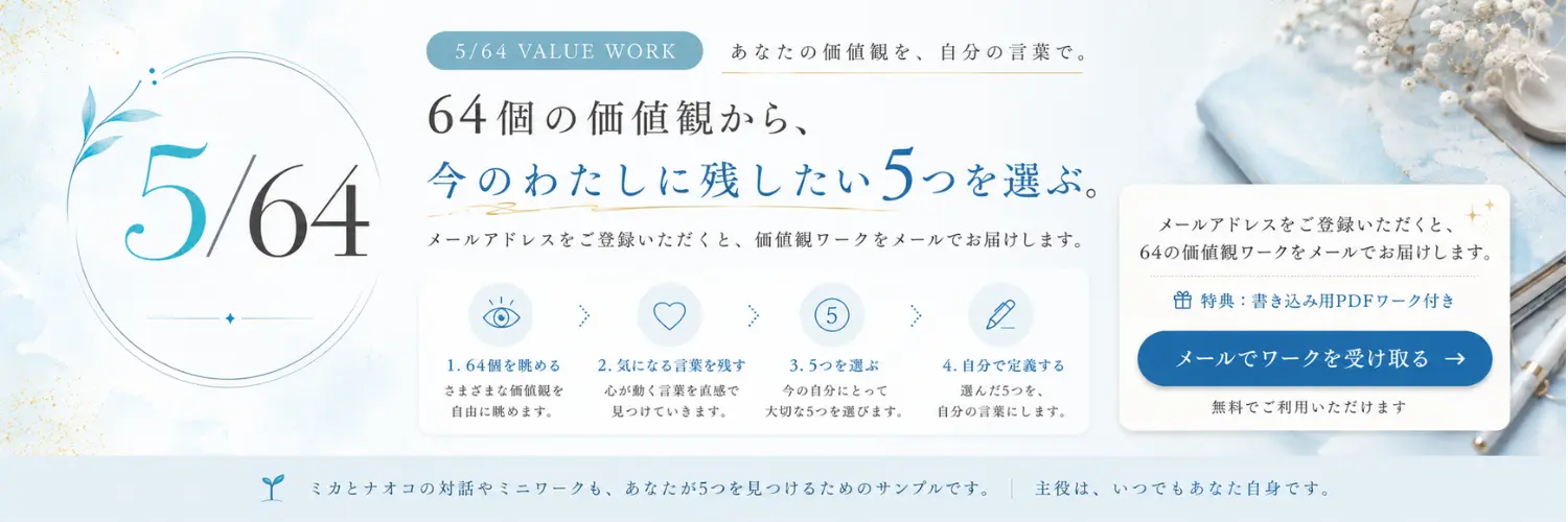 個性が息づく64の価値観ワーク（説明）